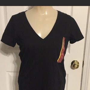 Black V Neck T shirt